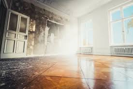Professional fire and smoke damage restoration work in progress