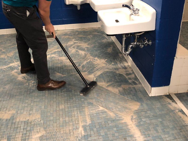 Professional tile and grout cleaning showing dramatic before and after results